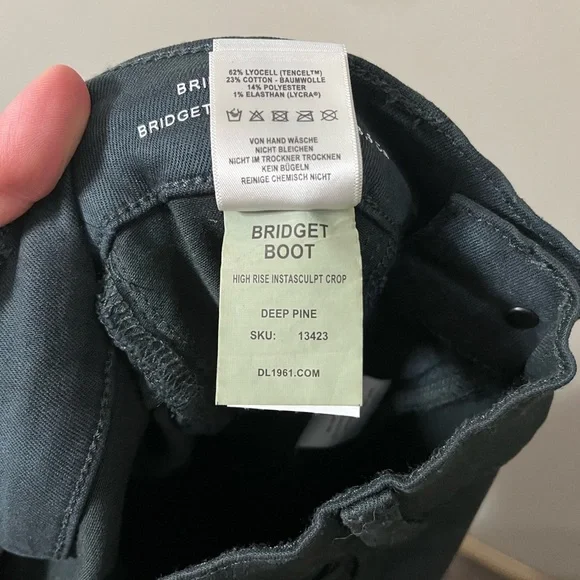 DL1961 Bridget Boot Deep Pine High-Rise Instasculpt Crop Jean size 28 - Picture 12 of 13